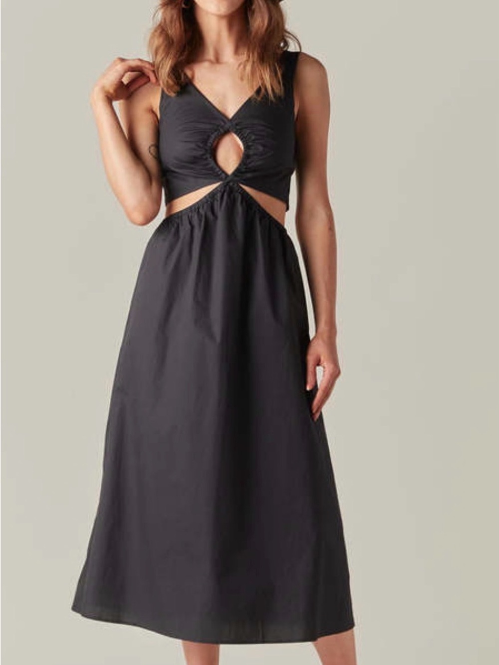 Anine bing Sleeveless Black Cutout Midi Dress size medium